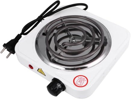 ULTECHNOVO Estufa Eléctrica Portátil de Placas Calientes Pequeña, Calentador Eléctrico de 1000w Control de Temperatura Ajustable, Quemador de Bobina de Acero, Adecuado para Cocina y Camping,