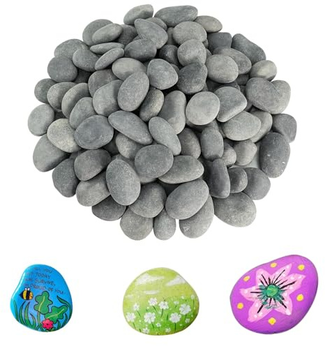50 Stück Flache Steine zum Bemalen, 1-3CM Dekosteine Naturstein, Glatte Kieselsteine, Kies Dekosteine Naturstein DIY Aquarium Steine für Bunte Malerei Dekoration