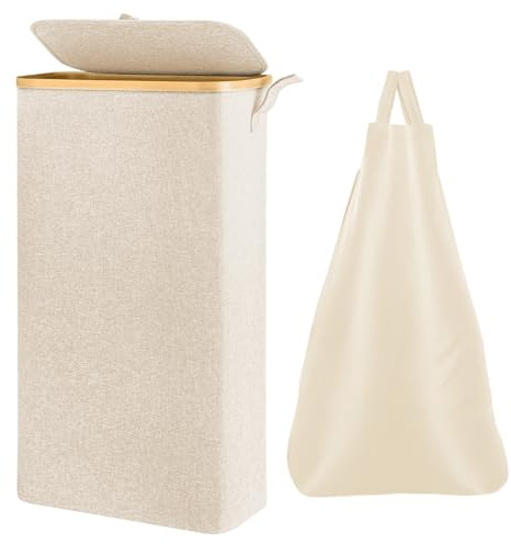 Laundry Basket 50L Foldable Washing Baskets with Sturdy Handles Storage for Clothes Bedding for Blankets Toys Clothes Shoes Plant Organizer Bin Living Room Home Decor (Beige, 65L)
