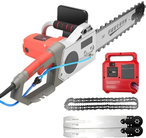 Sega Elettrica a Catena Diamantata Per Pareti Calcestruzzo, Motosega Per Cemento Con Pompa Dell'acqua a Abbattimento Polveri 5800W/6500W, Tagliamuri Catena Potente Motosega Elettrica Per Granito