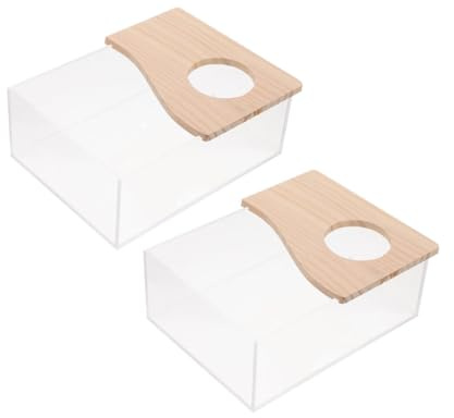 WOONEKY 2 pièces Bac pour Petit Chinchilla Acrylique Transparent Bac à Sable pour Animaux Domestiques Bac Pratique Couvercle Facile à Nettoyer pour Usage Familial et Animalerie Lot