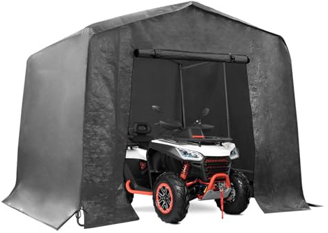 6 x 10 x 1,8 m Outdoor Storage Shelter, Heavy Duty Portable Garage Carport, impermeabile e protezione dalla neve, tettoia auto con telaio in metallo per moto, bici, tosaerba, attrezzi, nero