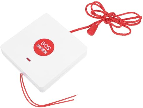 DEARMAMY Pulsante di Chiamata di Emergenza a Parete con Cordino Bianco Allarme di Emergenza Medica per Anziani e Pazienti Disabili Dispositivo Portatile di Assistenza per Casa Ufficio e