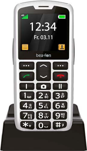 Beafon, SL260, Silverline, knapptelefon, seniortelefon med SOS nödsamtalsknapp, hörapparatskompatibel, M4/T4, ljussignal, display 2,2 tum (5,58 tum), silver
