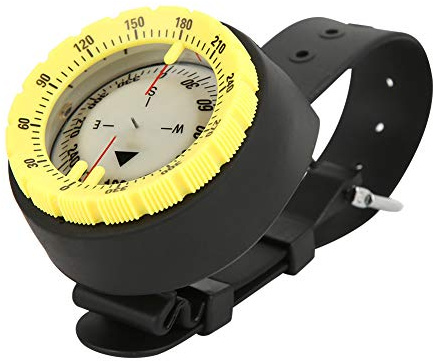 RASTKY Bussola Subacquea Luminosa Subacquea Impermeabile CP-991 Magnete Leggero e Resistente 50M Spedizione in Speleologia ABS Blu 2,56x2,56x1,42 Pollici (YELLOW)