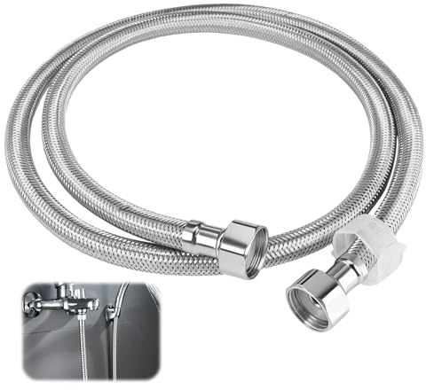 120 cm Stainless Steel Hose Pipe for Kitchen Sinks, Water Heaters | Tap Flexible Hose, 304, G1/2 Connection, Soft and Flexible, Heat-Resistant to Water Temperatures Of 0 to 90°C