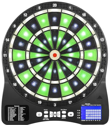 Juego de diana electrónica con pantalla LED, puntuación automática, 48 juegos, incluye 6 dardos, ideal para diversión familiar y fiestas
