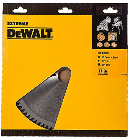 Dewalt DT4353-QZ DT4353-QZ-Hoja para Sierra Circular estacionaria 250x30mm 80D