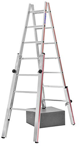 Hymer 412314 Treppenstehleiter, 2x7 Sprossen