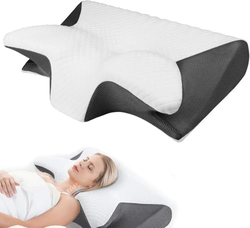 Orthopädisches Nackenkissen zur Linderung von Nackenschmerzen, ergonomisches Kissen, abnehmbarer Schlauch, leicht zu reinigen