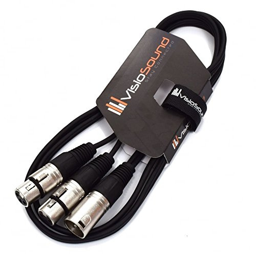1x Male XLR to 2x Female XLR Microphone Splitter Lead/Combiner Cable (1.5m) | Noiseless OFC Audio, Signal, FX, Patch Cable for Stage & Studio