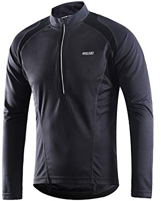 ARSUXEO Fahrradtrikot Herren Langarm Radtrikot HalbschließUng MTB Shirt Rennrad Trikot Fahrradbekleidung Atmung 6031