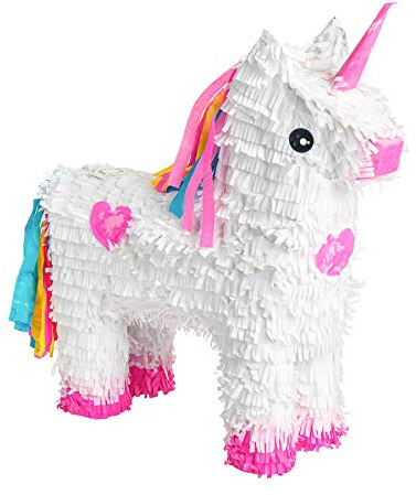 Fax Potato - Einhorn -Karton Pinata - W43cm X D13cm X H55cm - Weiß