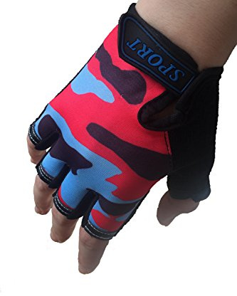 EurHouse Guanti Ciclismo Senza Dita per Bambini Ragazzo Ragazza Bambine 3 4 5 6 7 8 9 10 Anni Guanti da Bicicletta Sportivi Corto Mezze Dita Bici Palestra mtb Corsa Estivi Antiscivolo