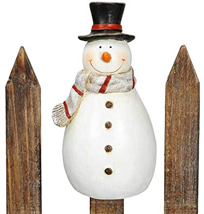 Posiwio GmbH Zaunfigur Zaunhocker Schneemann 8x7,5xH16 cm Polyresin