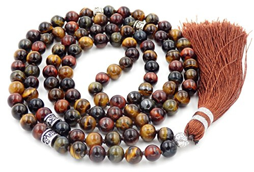 Fukugems Mala tibetano 108 perlas collar para mujer hombre Mala piedra pulsera budista meditación collar, 38 inch, Gema, Cuarzo