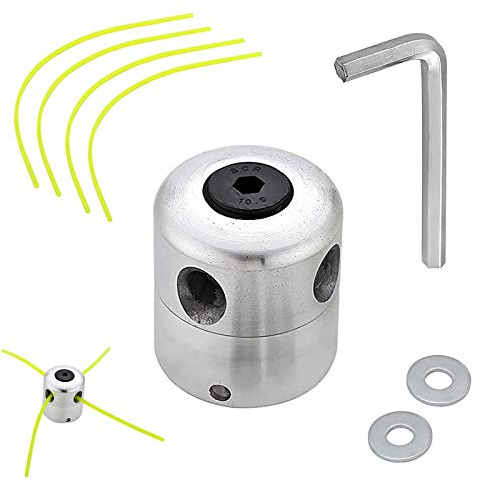ManLee Cabezal Desbrozadora Universal Cortador de Cabeza de Aluminio Universal Bobina de Jardín Strimmer Cortacéspedes con 4 Líneas de Nylon Líneas Reemplazo Accesorios de Cortacésped Herramienta