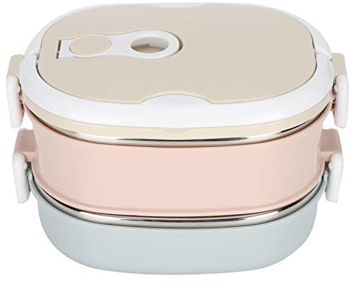 Lunchbox mit Edelstahl Wärmedämmung, 2-lagig, 1800 ml Lebensmittelbehältern für Kinder Erwachsene Studenten Kinder hält Lebensmittel warm, geeignet für Arbeit Schule