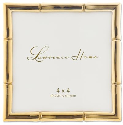 Lawrence Frames Bamboo Design Metal Frame, 4x4, Gold