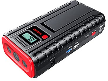 Booster Batterie, 4000A Peak 30000mAh 12V démarreur de Batterie de Voiture Portable (Jusqu’à 12L Essence/9.0L Gazole), démarreur de Batterie Automatique au Lithium, Lampe à LED, Chargeur Rapide