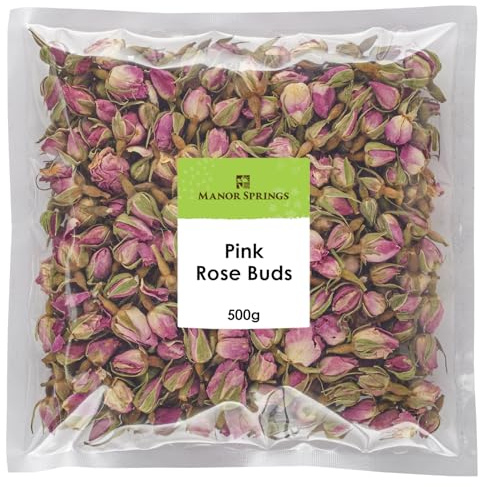 Dried Edible Pink Rose Buds 500g Premium Quality by Manor Springs