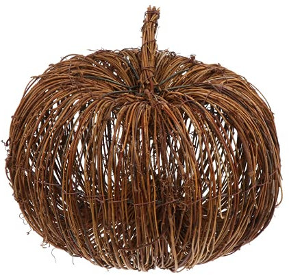 Wicker Rattan Pumpkin, Halloween Rattan Balls Natural Grapevine Ball Pumpkins Ornament for Halloween Fall Thanksgiving Festive Tabletop Decor