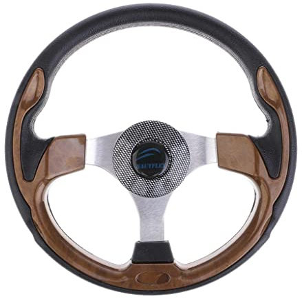zalati Steering Wheel 3-spoke with Foam Grip for 3/4 Boat Marine - 32cm