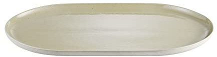 blomus Servierplatte SABLO | Steingut | 40 x 24 cm | Farbe Savannah | handwerklicher Look