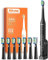 Bitvae Ultrasonic Electric Toothbrush for Adults and Kids, ADA Accepted Travel Electric Toothbrush with Rechargeable 60-Day Battery Life, 8 Toothbrush Heads, 5 Modes, Toothbrush Holder, Black