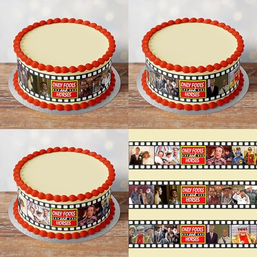 Only Fools & Horses Pre Cut Edible Cake Film Strip x 3 Wrap Fondant Cake Topper Decoration