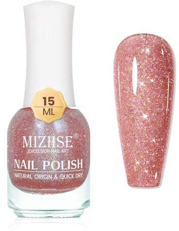 MIZHSE Schnelltrocknender Nagellack Braun Wasserbassierter Nail Polish Langanhaltende Formel die Schnell Trocknet, 1 x 15 ml