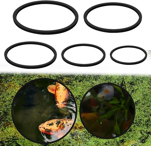 XIHIRCD 5pcs Aquarium Floating Plant Rings, 5 Sizes Foam Fish Feeding Rings Fish Tank Plant Ring Floating Plant Corral Feeding Ring for Keeping Floating Plants in Place (black)