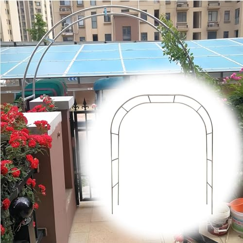 GZDXBF Largeur 120-500cm Arche De Jardin en Acier Inoxydable - Arcade De Rosier Tonnelle De Jardin(Color:25mm,Size:3 * 2.4m(9.8 * 7.9ft))