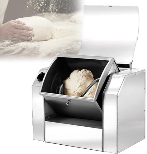 Mélangeur de pâte commercial, mélangeur de farine électrique avec seau à nouilles réversible à 90 °, machine de pétrissage de pâte professionnelle en acier inoxydable pour fabrication pâtes 10KG