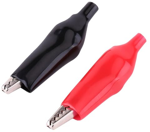 Pinces Crocodiles en Fer é, 20 Pièces Pinces électriques Crocodiles 45MM Rouge et Noir avec Manchons en PVC, pour Tester le Compteur de Sonde