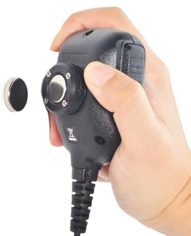 HYSHIKRA Microfono per auto a ventosa magnetica accessorio, per radio palmare/microfono/altoparlante radio mobile, compatibile con Baofeng Motorola Quansheng (Nero)