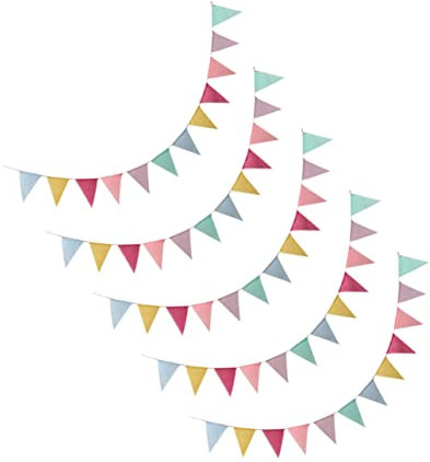 TOYANDONA 5sätze Buntes Wimpel-Set Aus Leinen Mit Leeren Fahnen Für Party-Dekoration Fotorequisiten Und Kreative Feiern Für Geburtstags Und Hochzeitsfeiern Lang