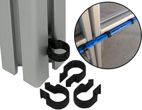 Clips zur Kabel Befestigung an Konstruktionsprofil Schnelle Befestingung mit Push-Click Funktion Schelle Halter Kabelclip für Aluprofile (I-Typ Nut 8, Innendurchmesser 12mm, Schwarz, 25, Anzahl)