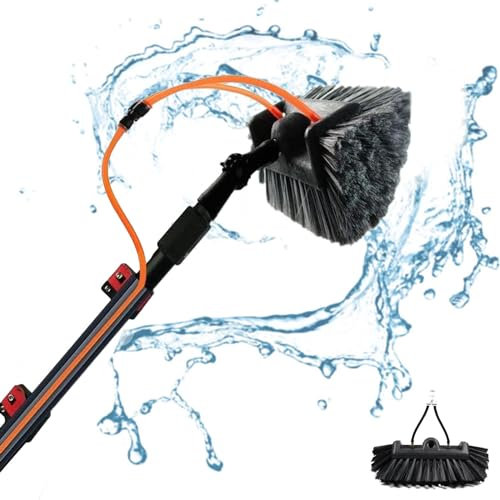 KHLMSRXJ Tige de Nettoyage de vitres, équipement de Nettoyage de vitres télescopique, Baguette d'eau de Nettoyage de vitres 6/9/12 m, Outils de Nettoyage de Panneaux photovoltaïques, tête d