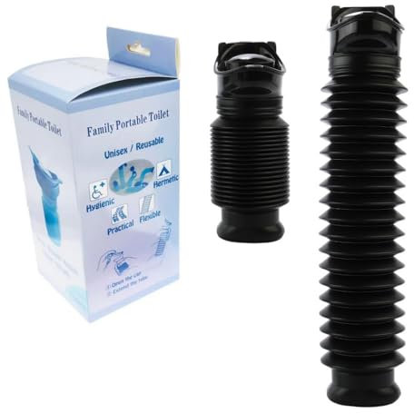 AIBAOBAO Orinatoio di Emergenza, 750 ml Orinatoio Portatile Uomo Donna, Riutilizzabile, Retrattile, Bottiglia per Urina per Bambini Adulti, per Campeggio, Auto, Viaggi, Traffico e Accodamento