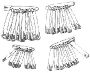 ARCUS 240 Pcs Assorted Safety Pins - 4 Sizes - Made From Durable Nickel Plated Steel - Reliable & Rust Resistant - Perfect For Clothes Repairs, Arts & Crafts, Sewing, Pinning, First Aid Kits