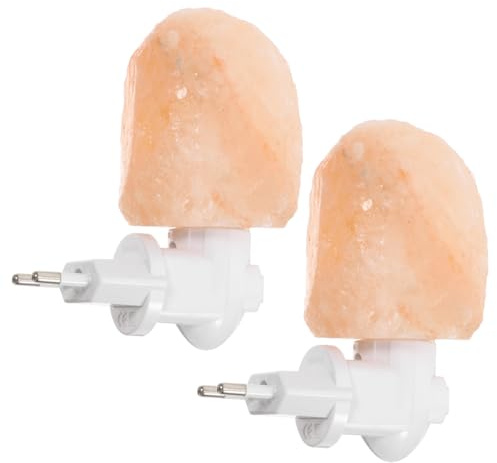 2Er Set Wand-Nachtlichter Mit Salzlicht Und Ersatzbirnen Warmes Nachtlicht FüR Kinderzimmer Flur Und Badezimmer Kleine Stecker-Wandleuchten FüR Sanfte Beleuchtung