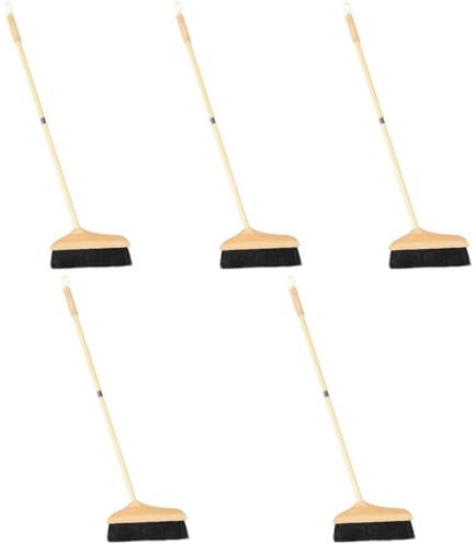 Healvian 5piezas Escoba De Mango Cerdas para Limpieza De y Alfombras Herramienta De Barrido Interior para y