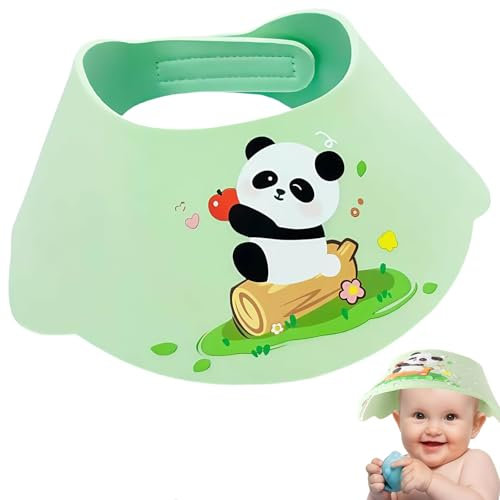 Cuffia da doccia per bambini, regolabile, per lavare i capelli, protezione per bambini, perfetta per lavare i capelli senza stress, protegge gli occhi, il naso e le orecchie dall'acqua (verde)