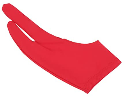 BESTYASH 2 Pcs Artist Two Finger Glove Curved Drawing Gloves for Sketching Red m Protective Art for Painters and Designers