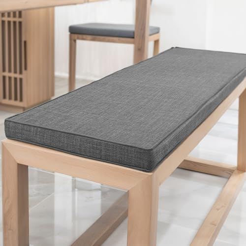 YFHT Bankauflage 160x50x5cm waschbares Bankkissen aus Leinen mit Rutschfester Unterseite und Paspel, Sitzkissen für Gartenbank, Terrasse, Innen Fensterbank, Flurbank, Rattanstühle usw