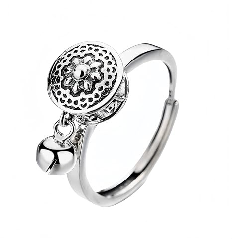 Anillo Plata De Ley 925 Mujer Anillos Giratorios De Plata Para Mujer,Fidget Spinner Para El Pulgar,Buena Suerte,Rueda De Oración Tibetana Budista,Bandas Para Dama,Amuleto Para Aliviar El Estrés,Reg