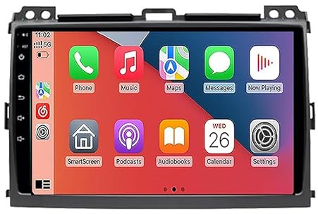 DPBXQ 9 Android 12 2 Din Autoradio Bluetooth Main Libre avec pour Prado 120 2004-2009 Poste Radio Voiture Soutient USB FM AM Carplay HD Multi-Touch Écran,K4 8 Core 4G+WiFi 2G+32G