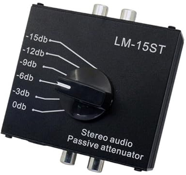 Guaber Attenuatore Stereo Passivo con Livelli Regolabili per Studi Domestici E L'attenuatore del Segnale in Metallo