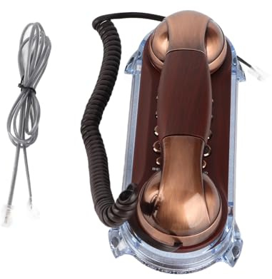 Telefono vintage sustvita con volume regolabile, telefono montato a parete retrò e telefono fisso con filo antico per l'estetica dela casa classica (Kupferfarbe)